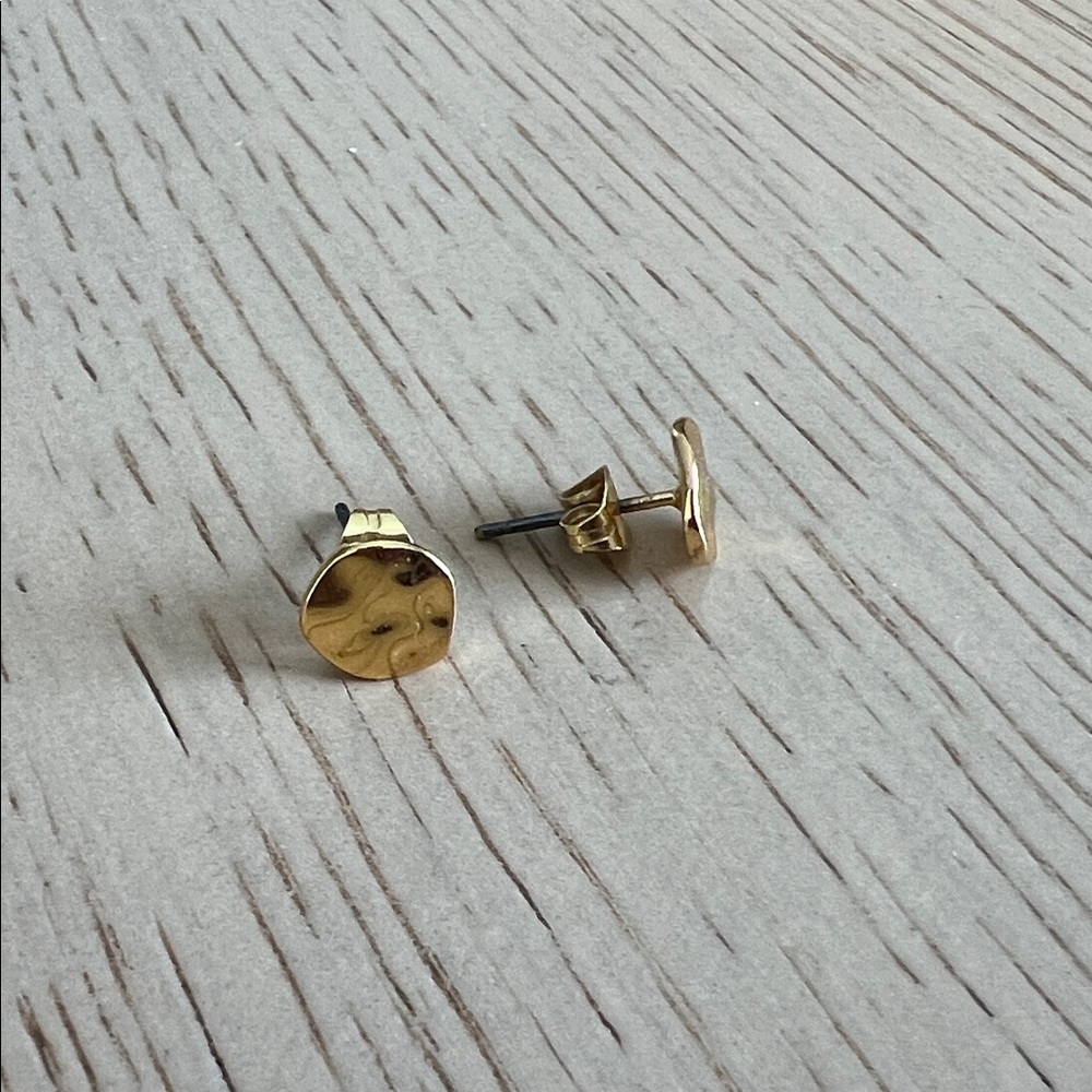 Nordstrom Gold Hammered Stud Earrings